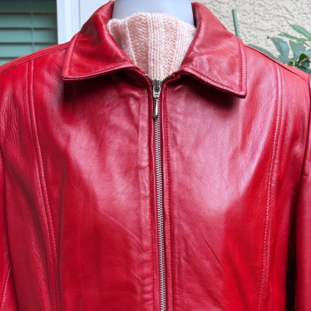 Dark Red Leather Wilsons Leather Jacket - image 5